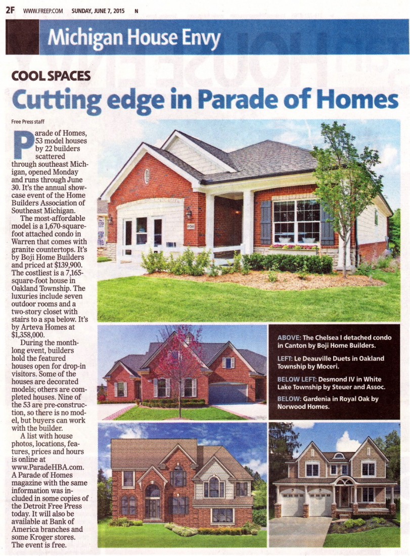 New Homes For Sale - Michigan Real Estate | Steuer & Associates Inc - 2015_Parade_of_Homes_Article_